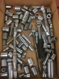 Assorted 3/8 in Drive Sockets & Ratchet (few Snap-On)