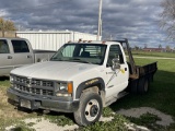 1997 Chevy 3500 Dually, Diesel Engine, 2 New Batteries, 4WD, 8 ft. Flatbed, 155,462 Miles