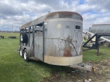 1993 16 ft. Bumper Pull Livestock Trailer, Good ST205-90DIS Tires, Center Gate