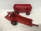 Vintage McCormick Spreader & Plastic Wagon