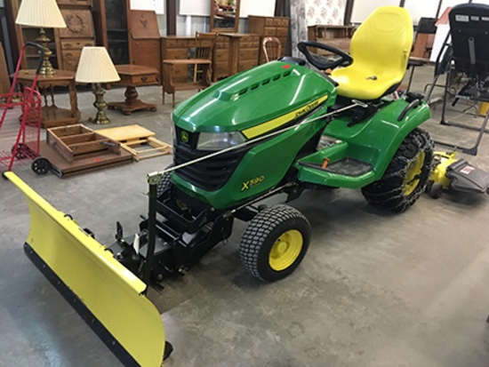 JD X590 Mult-Terrain Lawn Tractor, 54 In. Cut  Mower Deck