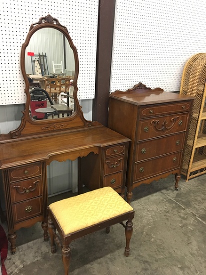 Depression Era Vanity and Chest of Drawers