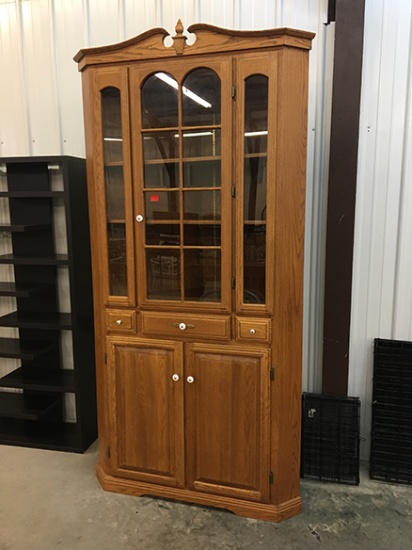 48 in. Oak Corner Cabinet 7 1/2 ft. Tall