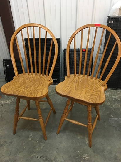 (2)  Oakwood Bar Stools