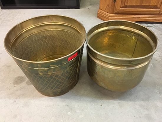 12 in. and 14 in. Brass Flower Pots