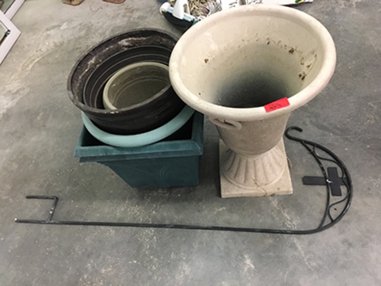 Shepard Hook and Flower Pots