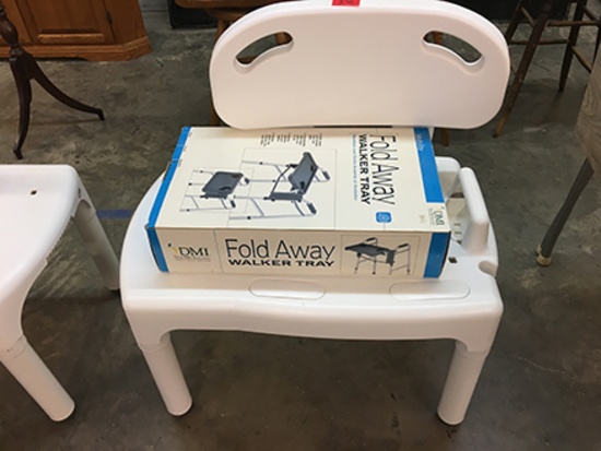 Bath Stool and Walker Tray
