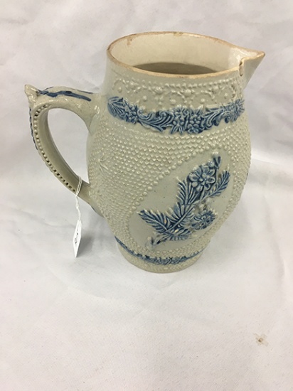 19th C. White's Utica Daisy 9 in. Pitcher (Damaged)