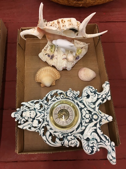 West Germany China Clock & Shell Art