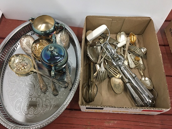 Silver Plate, Hand Mixer, etc.