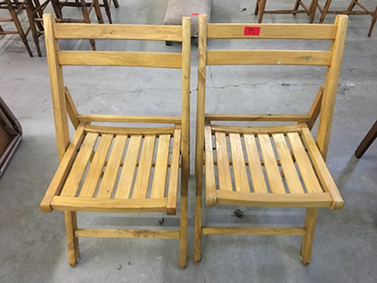 2 Wooden Folding Chairs