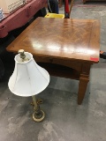 28 in. X 28 in. Table and Lamp