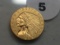 1913 $2 1/2 Gold Indian