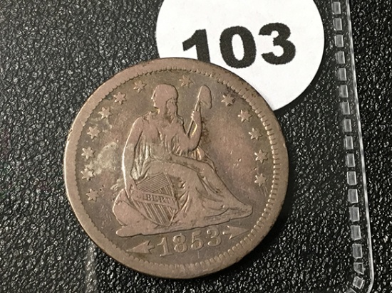 1853 Seated Quarter