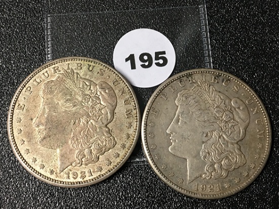 (2) 1921-S Morgan Dollars