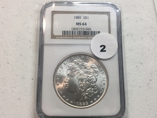 1885 Morgan Dollar NGC MS64