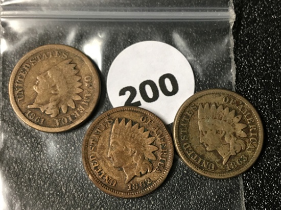 1862, 63, 64 Indian Cents