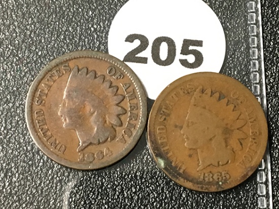 1864, 65 Indian cents