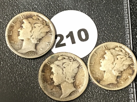 1926, 26-D, 26-S Mercury Dime