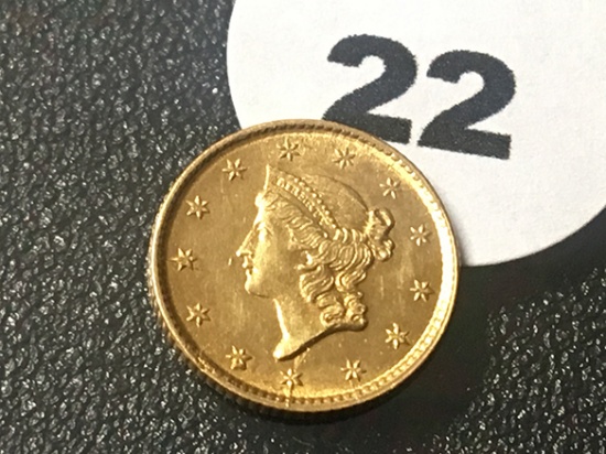 1853 $1 Gold, Mark on Rev.
