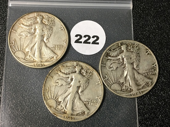 1941, 41-D, 41-S  Walking Liberty Half Dollars