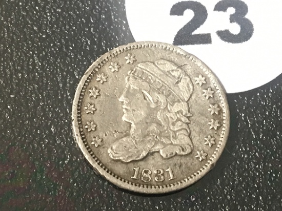 1831 Capped Bust Half Dime, Rim Ding