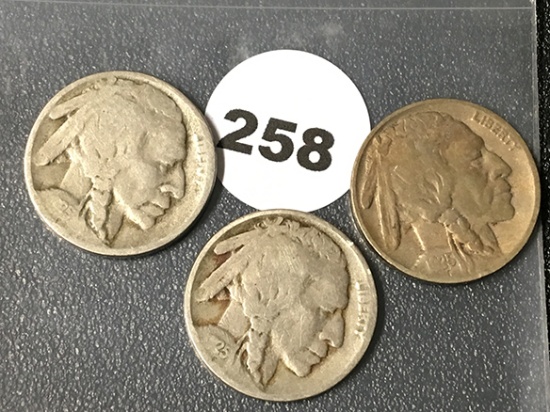 1925, 25-D, 25-S Buffalo Nickels