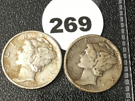 1939, 39-S Mercury Dimes