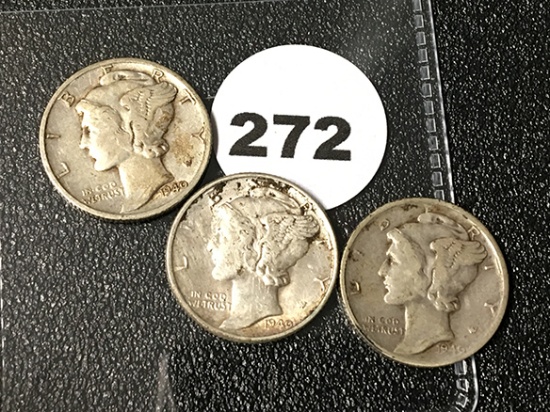 1940, 40-D, 40-S Mercury Dimes