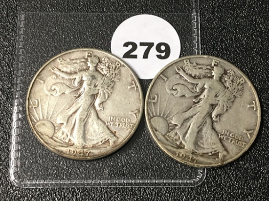 1947, 47-D Standing Liberty Half Dollars