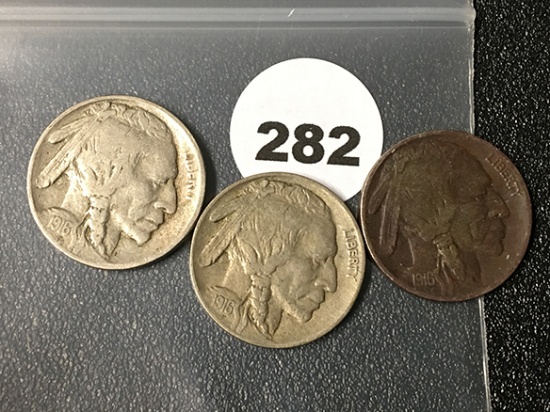 1916, 16-D, 16-S Buffalo Nickels