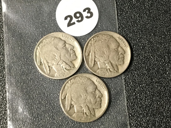 1918, 18-D, 18-S Buffalo Nickels