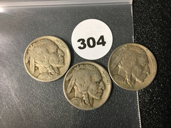 1919, 19-D, 19-S Buffalo Nickels
