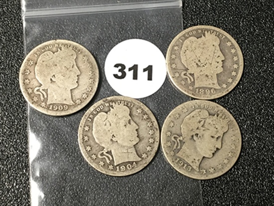 1896, 04, 09-D, 13-D Barber Quarters