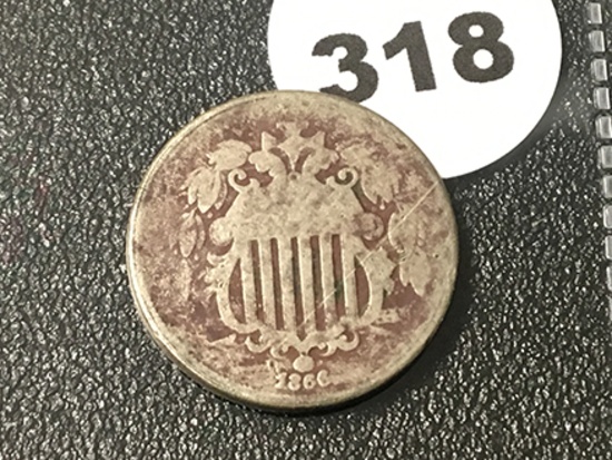 1866 (Rays) Shield Nickel