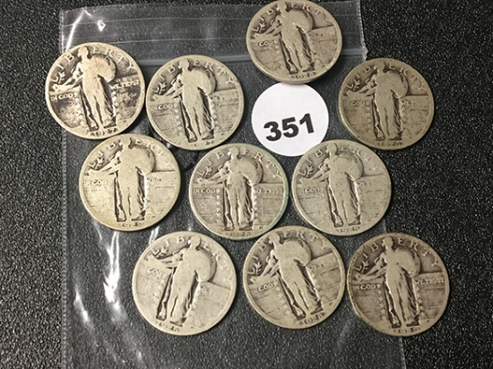 (10) Standing Liberty Quarters