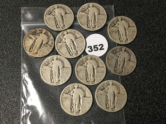 (10) Standing Liberty Quarters