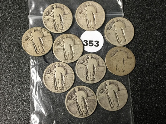 (10) Standing Liberty Quarters