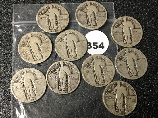 (10) Standing Liberty Quarters