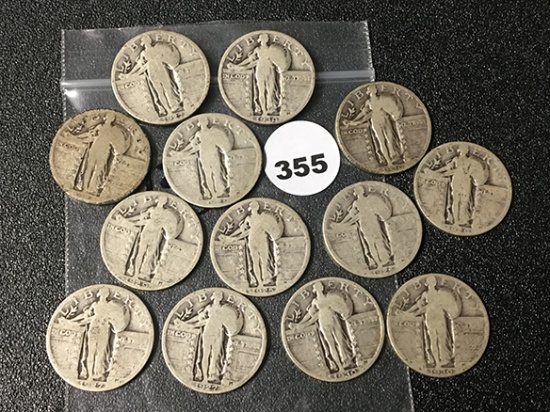 (13) Standing Liberty Quarters