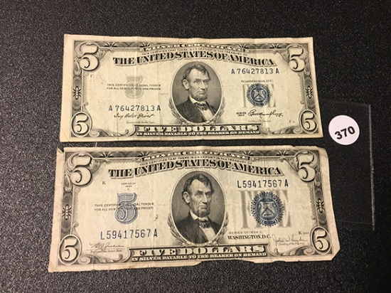 1934-C, 1953 $5 (Blue) Legal Tender, Circulated