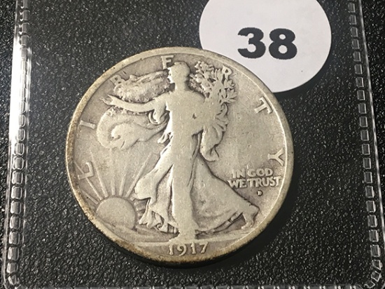 1917-D OBV Walking Liberty Half