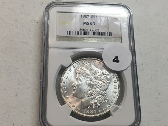 1887 Morgan Dollar, NGC MS64