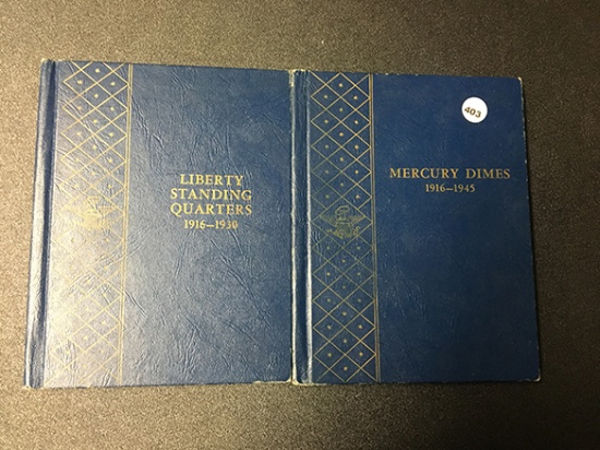 Mercury Dime and Standing Liberty Quarter Albums, No Coins