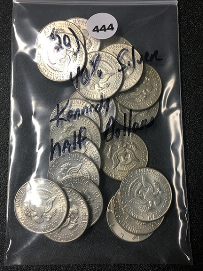 (20) 40% Silver Kennedy Half Dollars