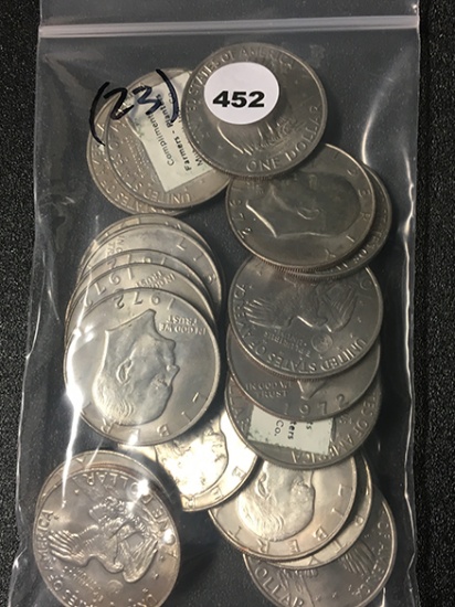 (23) Ike Dollars  with Compliments of Farmers - Planters Ins. Tags