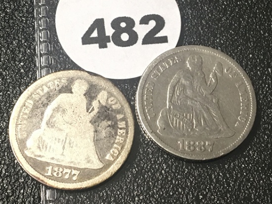 1877-CC, 87 Seated Dimes