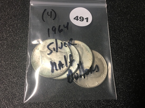 (4) 1964 Kennedy Half Dollars