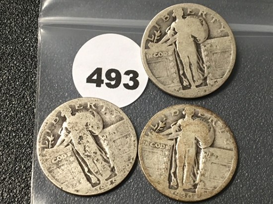 (3) Standing Liberty Quarters