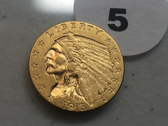 1913 $2 1/2 Gold Indian
